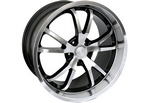 Steeda Mustang Spyder Wheel - Black w/ Machined Face/Lip - 20x11 (2015)